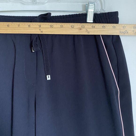 Marc Cain Wide Leg Pants Women L Black Relaxed Designer Old Money Quiet Luxury - Picture 4 of 11